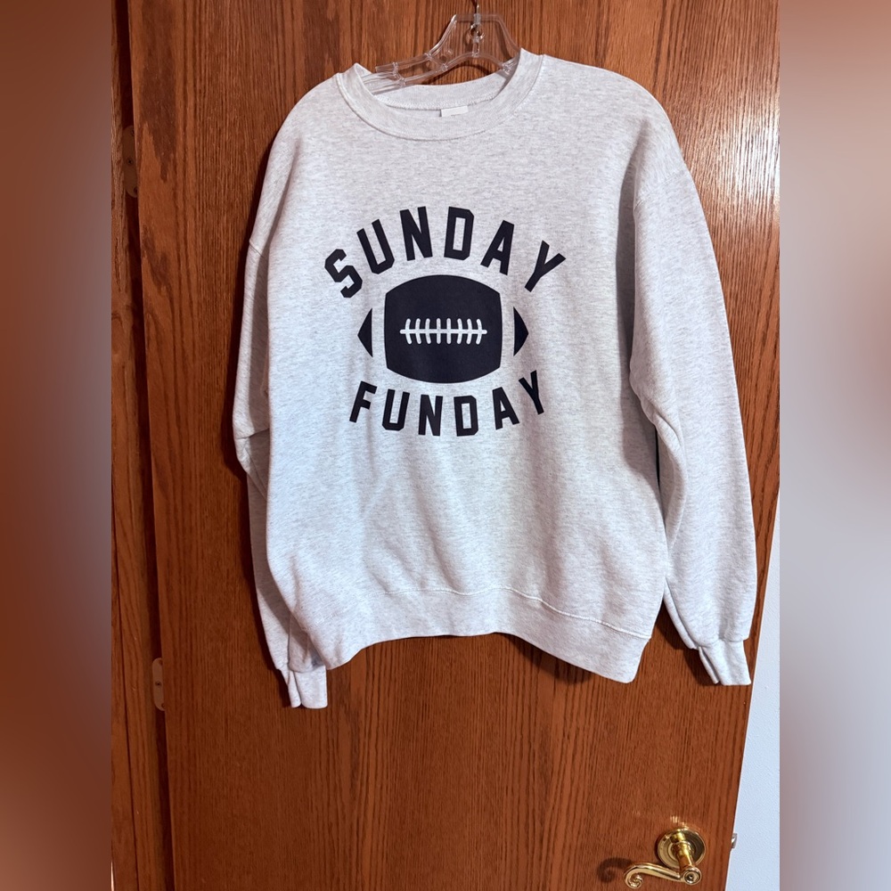Hanes Light Gray 'Sunday Funday' Women's Sweatshirt
